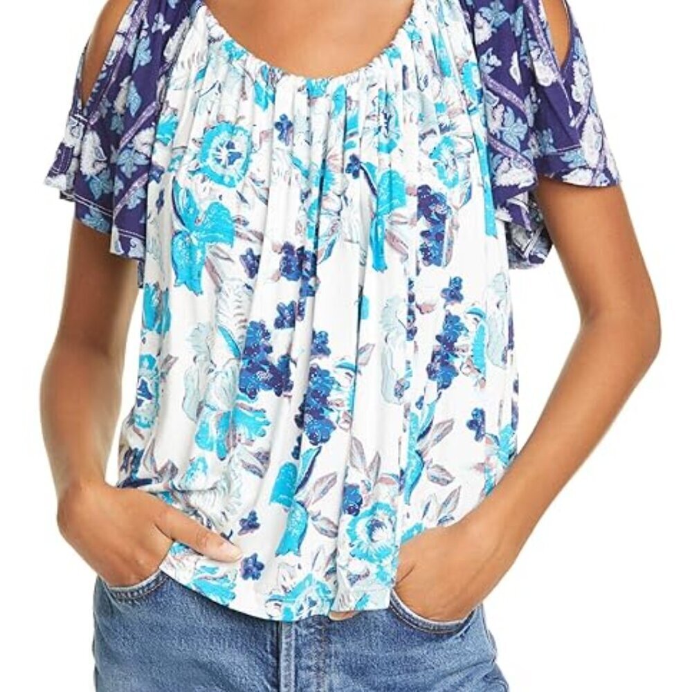Free People Baja Babe Shirt Floral - Medium